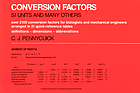 Conversion factors : SI units and many others : over 2,100 conversion factors for biologists and mechanical engineers arranged in 21 quick-reference tables : definitions, dimensions, abbreviations