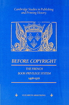 Before copyright : the French book-privilege system, 1498-1526