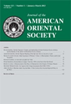 Journal of the American Oriental Society.