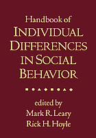 Handbook of individual differences in social behavior