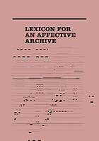 Lexicon for an affective archive