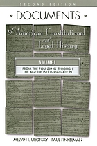 Documents of American constitutional and legal history. Vol.2, From the age of industrialization to the present