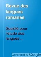 Revue des langues romanes.