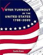Image of the book cover, "Voter turnout in the United States 1788-2009". Cover features an american flag.