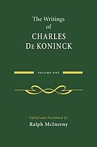 The writings of Charles de Koninck. Volume 1
