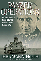 Panzer operations : Germany's Panzer Group 3 during the invasion of Russia, 1941