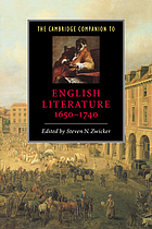 The Cambridge companion to English literature 1650-1740