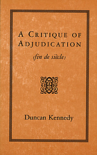 A critique of adjudication : (fin de siècle)