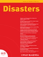 Disasters : the journal of disaster studies, policy and management.