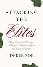 Front cover image for Attacking the elites : what critics get wrong--and right--about America's leading universities