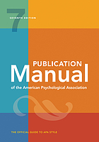 Book Cover of the Publication Manual of the American Psychological Association (7th ed, 2020)