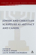 Jewish and Christian scripture as artifact and canon