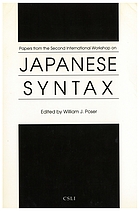 Japanese syntax : 2nd International workshop : Papers