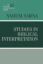 Studies in Biblical interpretation