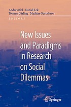 New issues and paradigms in research on social dilemmas