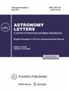 Astronomy letters a journal of astronomy and space astrophysics ; a translation of the journal Pis'ma v astronomicheskii zhurnal