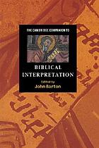 The Cambridge companion to biblical interpretation