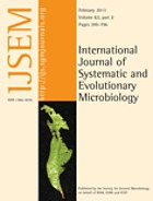 International journal of systematic and evolutionary microbiology : IJSEM : official publication of the International Committee on Systematic Bacteriology and the Bacteriology and Applied Microbiology Division of the International Union of Microbiological Societies.