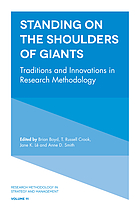 Front cover image for Standing on the shoulders of giants : traditions and innovations in research methodology