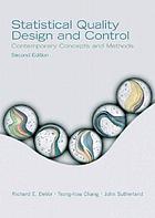 Statistical quality design and control : contemporary concepts and methods
