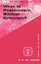 What is postmodern biblical criticism?