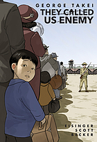 Book cover: long line of people facing away, one little boy turned around looking back