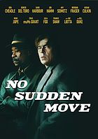 Cover image for No Sudden Move, featuring actors wearing suits in standing in shadows