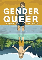 Book cover: cartoon image of a person looking at their reflection in the water, but their reflection seems to be a different expression of gender