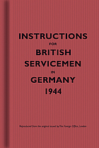 Instructions for British servicemen in Germany 1944
