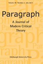 Paragraph : the journal of the Modern Critical Theory Group.