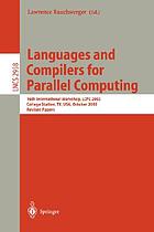 Languages and compilers for parallel computing : 16th international workshop, LCPC 2003, College Station, TX, USA, October 2-4, 2003 : revised papers