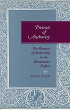 Pretexts of authority : the rhetoric of authorship in the Renaissance preface